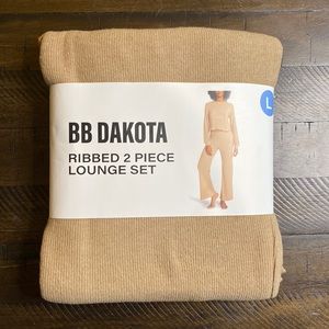 Brand New BB Dakota 2 Piece Ribbed Lounge Set Tan Size L